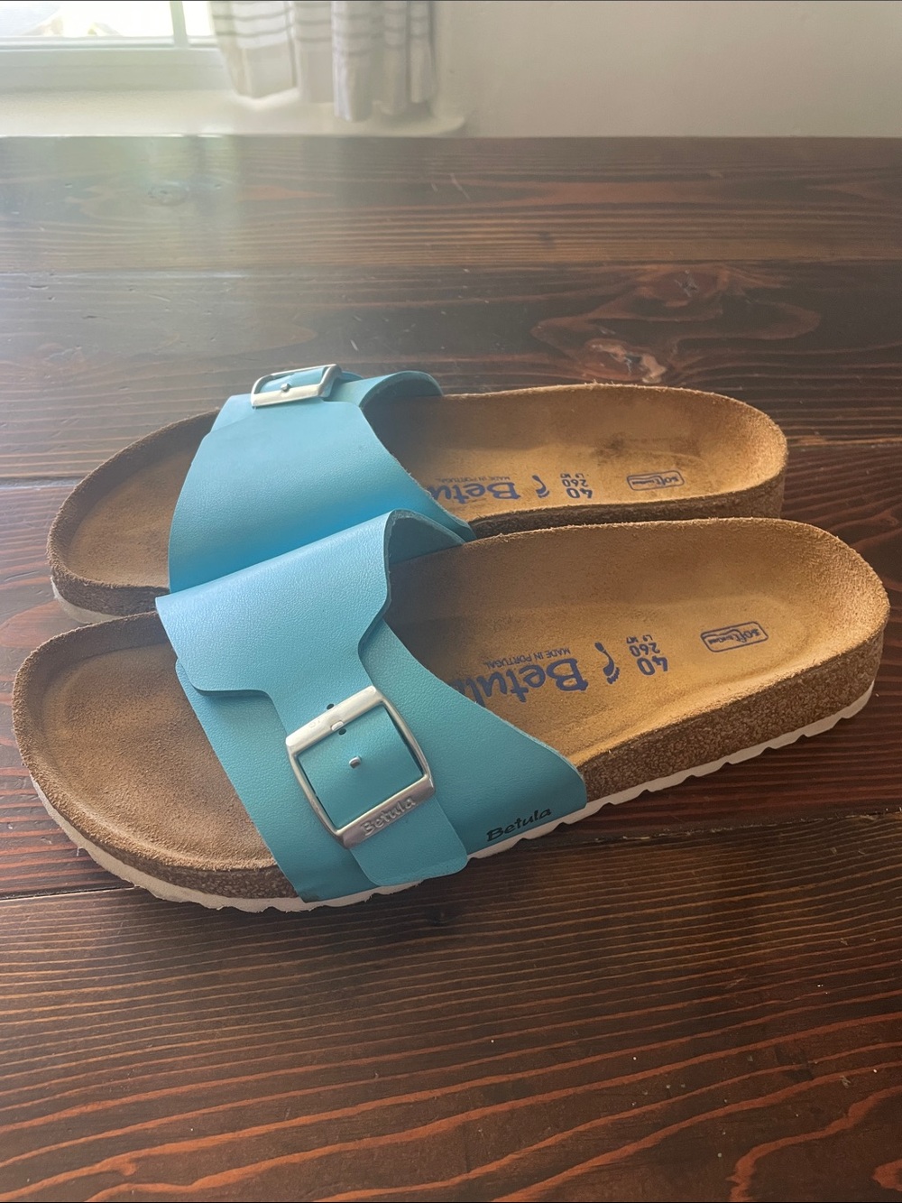 Birkenstock Betula Catalina Teal Double-Buckle Slide Sandals